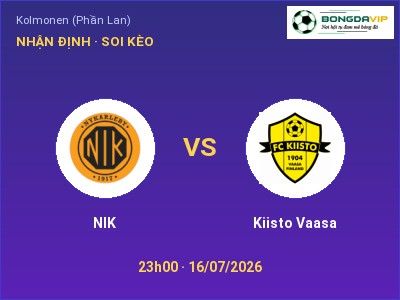 Nhận định bóng đá NIK vs Kiisto Vaasa (23h00, 16/07): Chủ nhà gặp khó
