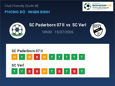 Nhận định bóng đá SC Paderborn 07 II vs SC Verl (18h00, 15/07): Ba điểm ở lại?