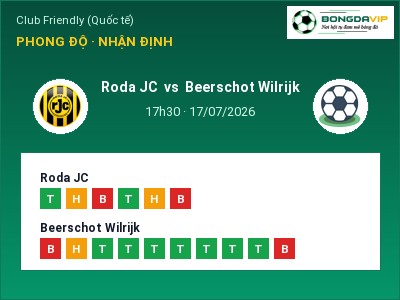Nhận định kèo Roda JC vs Beerschot Wilrijk 17h30 ngày 17/07 – Đội khách sáng cửa