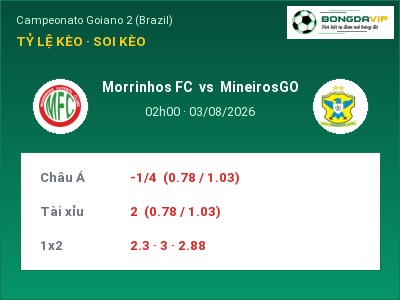Nhận định bóng đá Morrinhos FC vs MineirosGO (02h00, 03/08): Khó cho đội khách