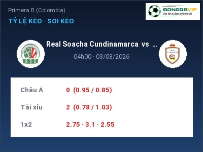 Nhận định Real Soacha Cundinamarca vs Real Cartagena, 04h00 ngày 03/08: Soi kèo Primera B (Colombia)