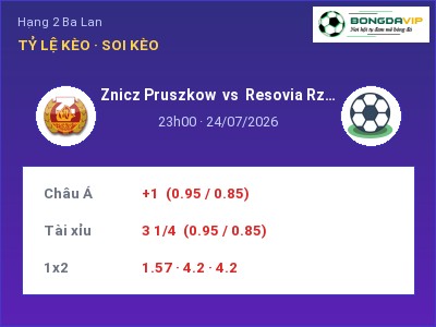 Soi kèo Znicz Pruszkow vs Resovia Rzeszow 23h00 ngày 24/07: Ba điểm ở lại?