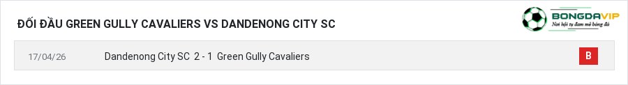 Lịch sử đối đầu Green Gully Cavaliers vs Dandenong City SC