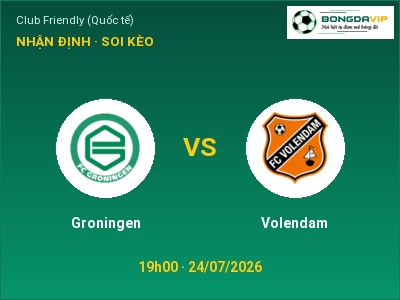 Soi kèo, dự đoán Groningen vs Volendam 19h00 ngày 24/07: Ba điểm ở lại?