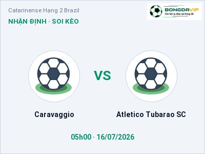 Soi kèo, dự đoán Caravaggio vs Atletico Tubarao SC 05h00 ngày 16/07: Khó cho đội khách
