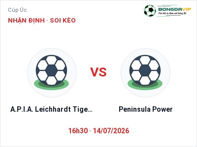 Nhận định A.P.I.A. Leichhardt Tigers vs Peninsula Power, 16h30 ngày 14/07: Soi kèo Cúp Úc