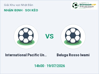 Nhận định kèo International Pacific University vs Beluga Rosso Iwami 14h00 ngày 19/07 – Chủ nhà gặp khó