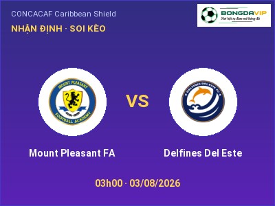 Nhận định Mount Pleasant FA vs Delfines Del Este, 03h00 ngày 03/08: Soi kèo CONCACAF Caribbean Shield