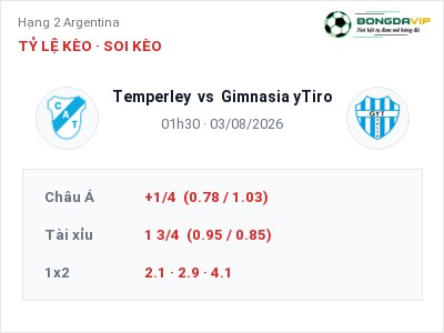Nhận định kèo Temperley vs Gimnasia yTiro 01h30 ngày 03/08 – Khó cho đội khách