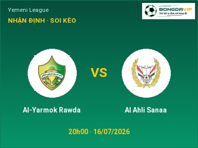 Soi kèo Al-Yarmok Rawda vs Al Ahli Sanaa 20h00 ngày 16/07: Chủ nhà sáng cửa