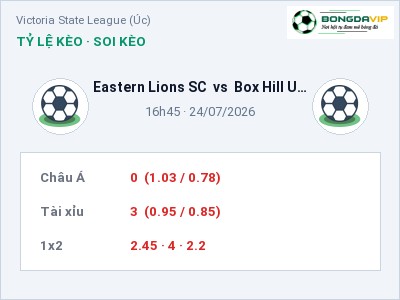 Nhận định kèo Eastern Lions SC vs Box Hill United SC 16h45 ngày 24/07 – Chủ nhà sáng cửa