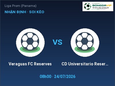 Nhận định bóng đá Veraguas FC Reserves vs CD Universitario Reserves (08h00, 24/07): Đội khách sáng cửa