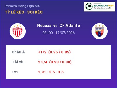 Nhận định Necaxa vs CF Atlante, 08h00 ngày 17/07: Soi kèo Primera Hạng Liga MX